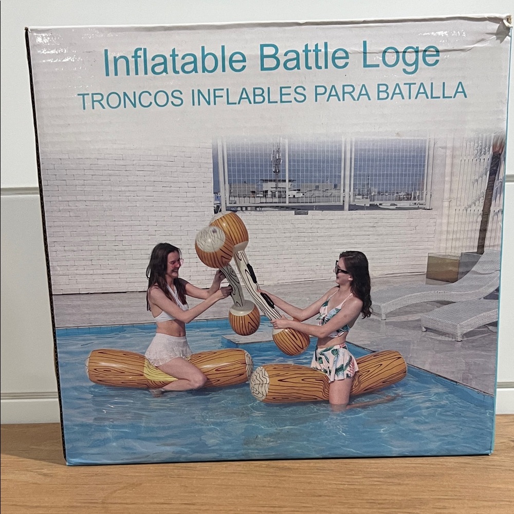 MoKo Inflatable Battle Log Floats with Wood Grain - Picture 4 of 11